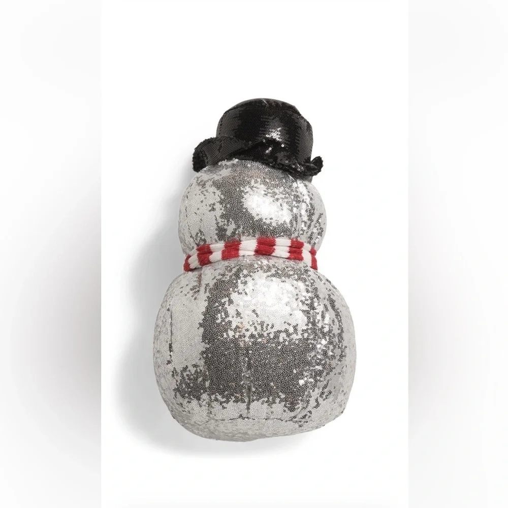🎄⛄️ Isaac Mizrahi Snowman Plush Sequin Decorative Pillow